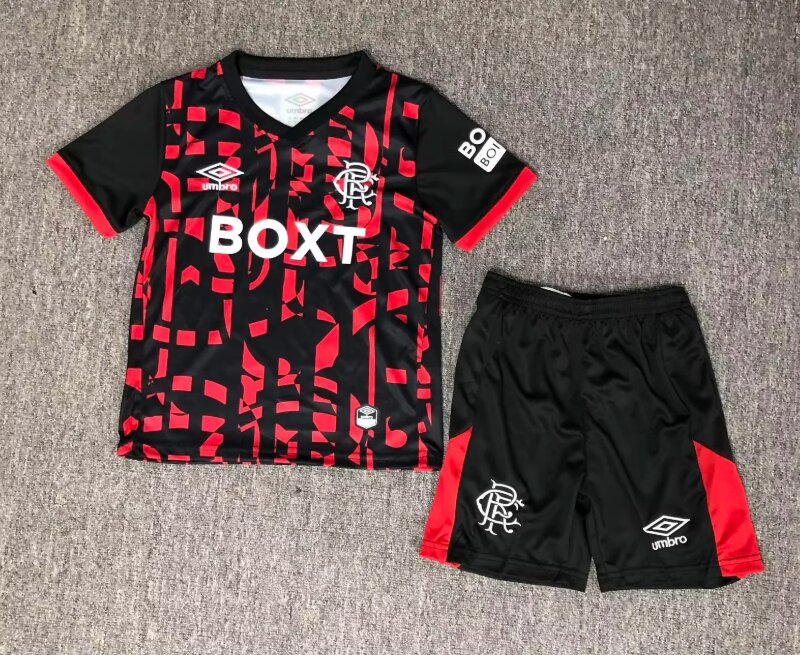 Kids-Rangers 26/27 Third Black/Red Soccer Jersey